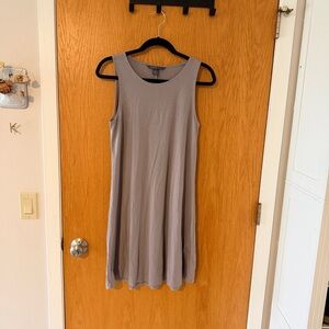 Chic Sleeveless Gray Midi Dress